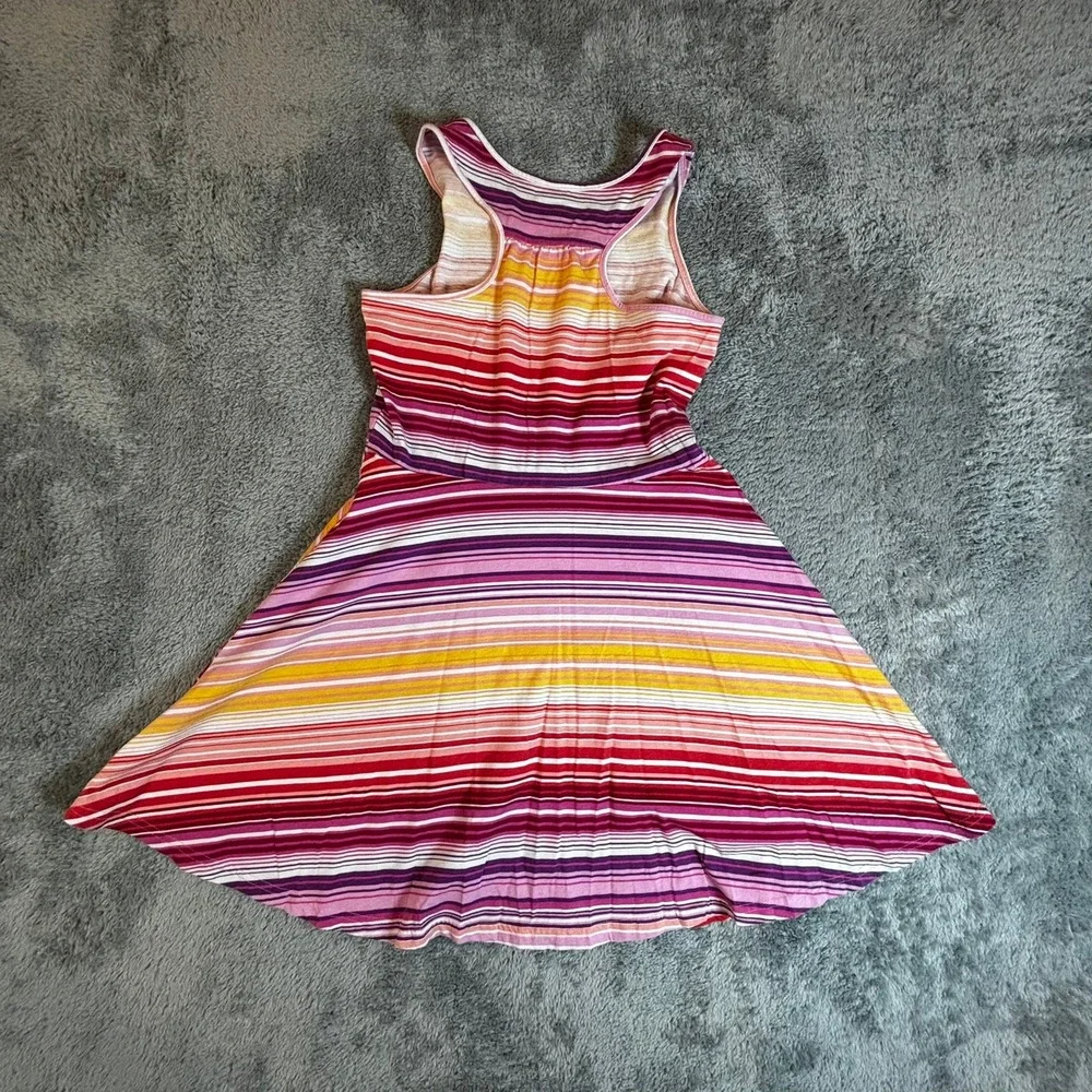 The Childrens Place Girls Striped Skater Dress Pink Red Yellow Size L 10/12